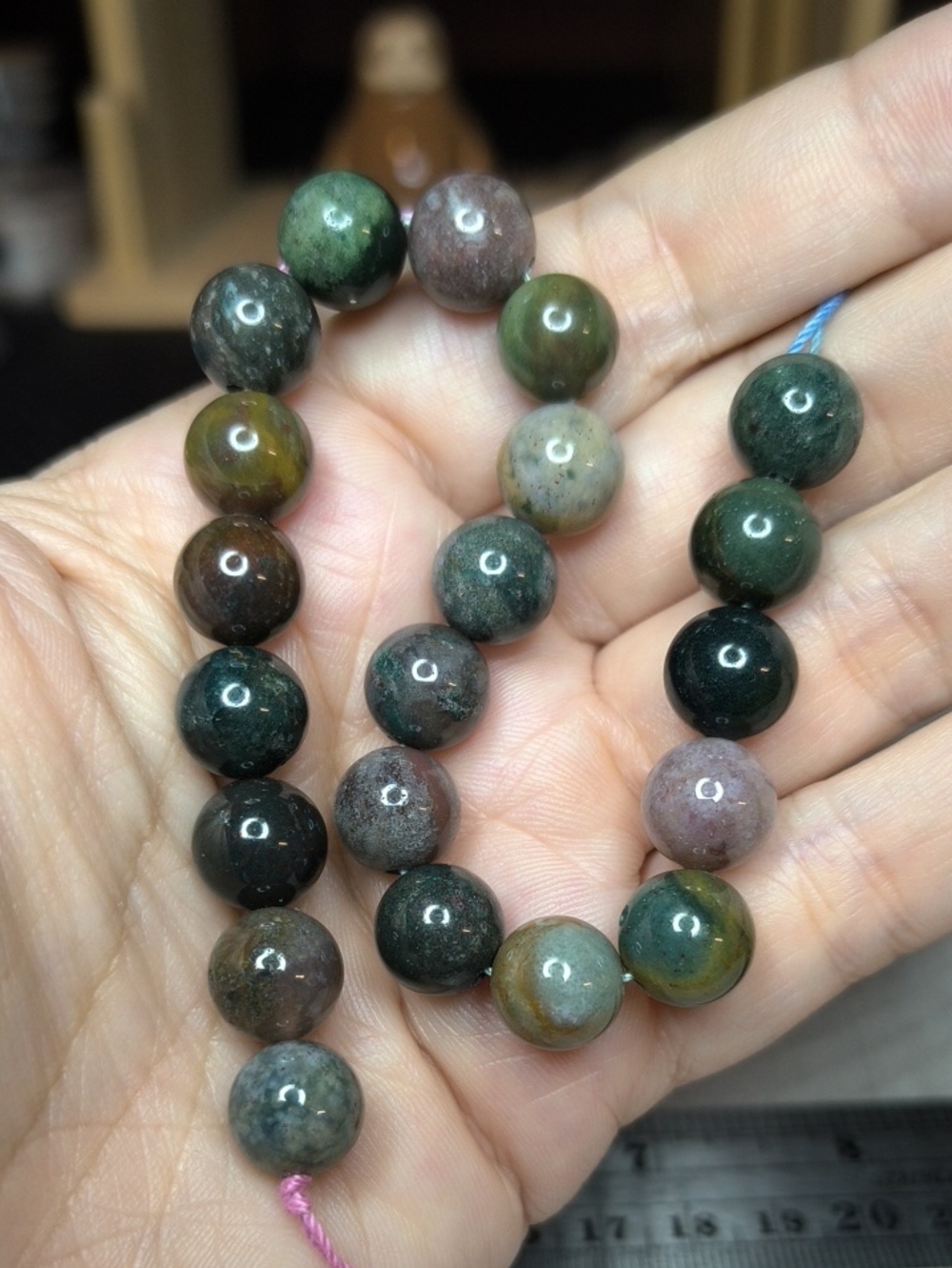 #6- 10mm Indian Agate Gemstone Beads - 8 Inch Strand